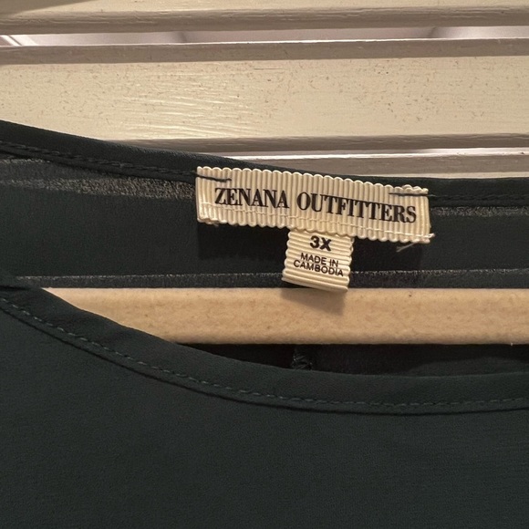 Teal/Green Cap Sleeve Blouse 3X - Picture 2 of 4